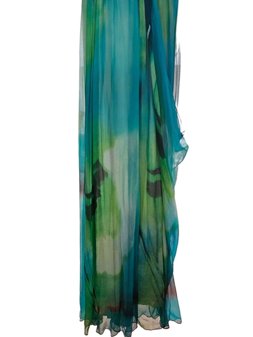 BCBGMAXAZRIA Silk Chiffon Watercolor 2008 Strapless Maxi Gown Dress - Picture 9 of 14